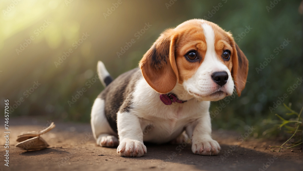 beagle puppy on grass