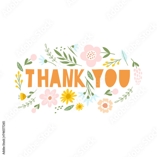 Thank you. Vector lettering illustration.