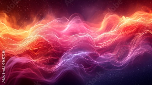 Generative AI image of minimalism fire themed pinkish red and orangish red blend of colors over a dark background, artistic, abstract, macro photography