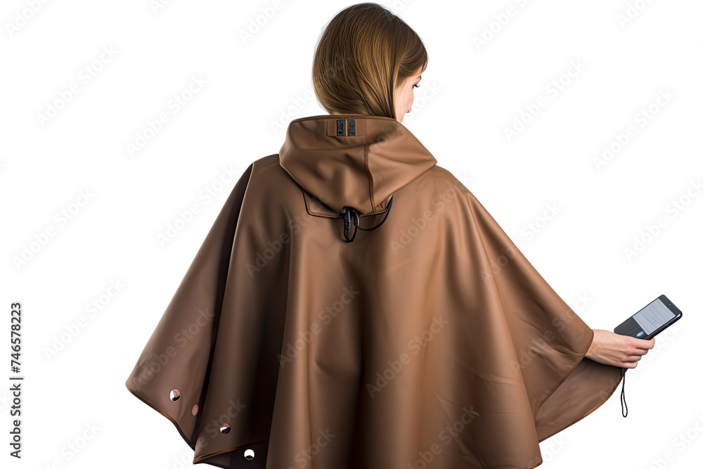 Battery-Powered Heated Blanket Cape PNG with Transparent Background
