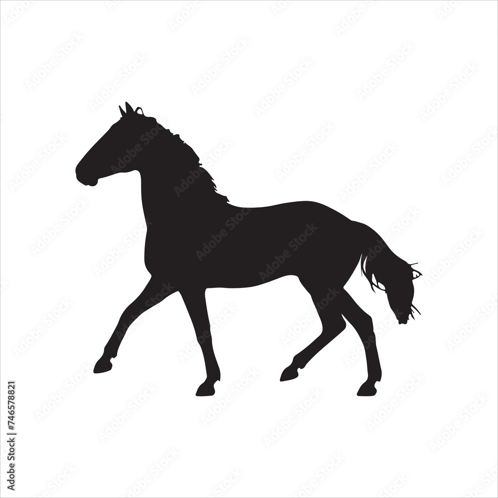 horse silhouette free eps with fully editable