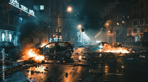 Riots in night city
