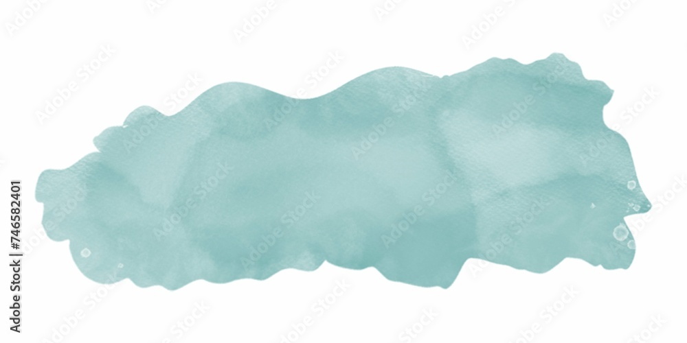 Abstract watercolor background image with a liquid splatter of aquarelle paint, isolated on white. Light blue tones