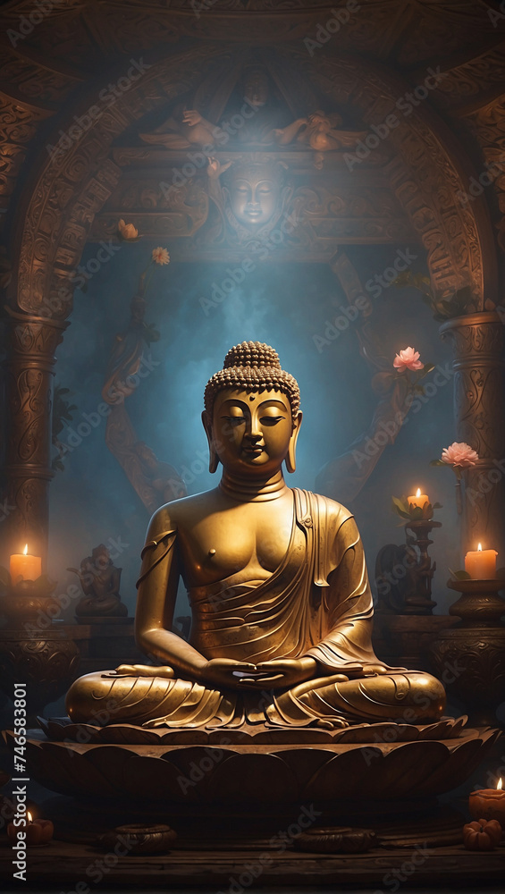Fototapeta premium golden buddha statue
