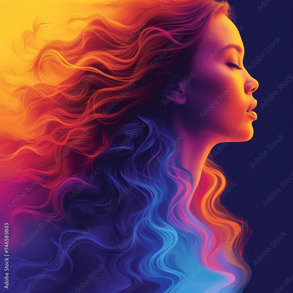 Generative AI image of Women's day, vibrant colors, gradient
