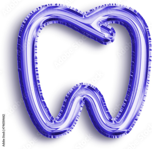 Dental Blue Foil Balloon Icon