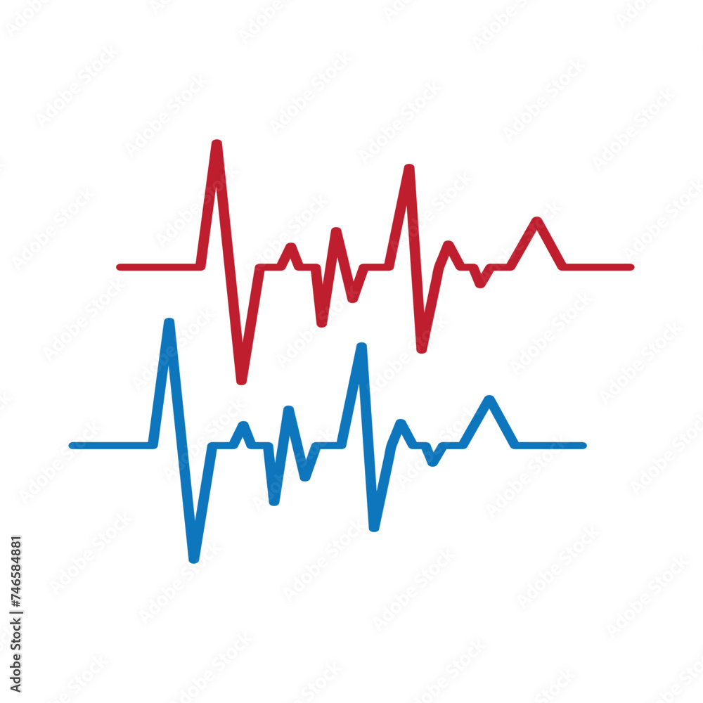 Heart beat logo or pulse line logo for medical medicine with modern vector illustration concept