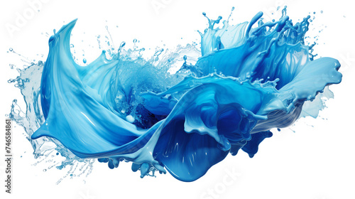Vortex Water Splash on Transparent Background - Abstract Liquid Motion Art in Blue Hue, Ideal for Nature Concept Designs! © Spear