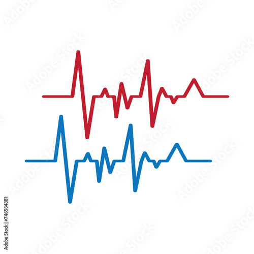 Heart beat logo or pulse line logo for medical medicine with modern vector illustration concept