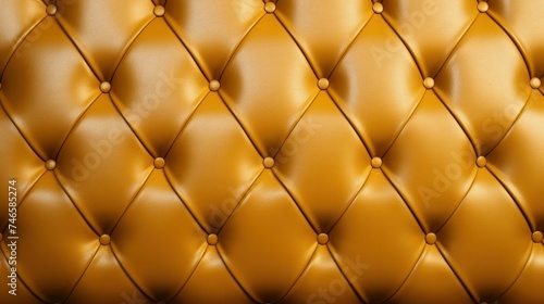 Luxurious gold leather seats  beautiful surface with rhombic stitching. Elegant background  gold leather  with buttons for pattern and background.