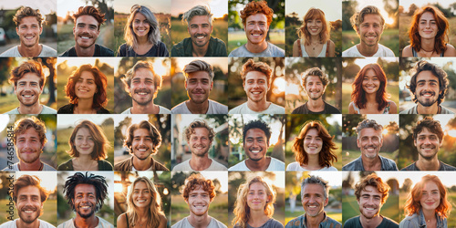 Sunset Moments Capture Joyful Expressions of Diverse Individuals.
