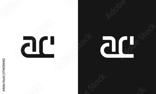 AC letters creative, minimal monogram logo design idea. AC Letter Logo Design Creative Modern Vector in black and white color.