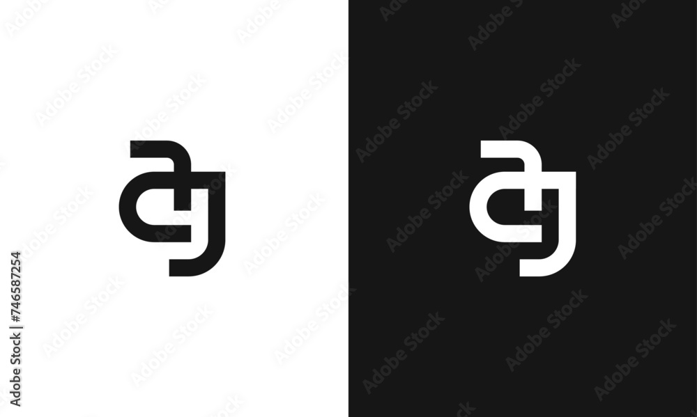 AJ letters minimal creative combination logomark AJ letters minimal creative combination logomark