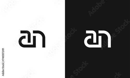 Creative flat minimal unique abstract combination logo of AN letters