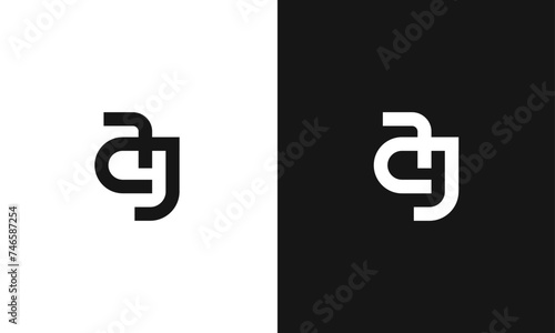 Tapety artystyczne AJ letters minimal creative combination logomark