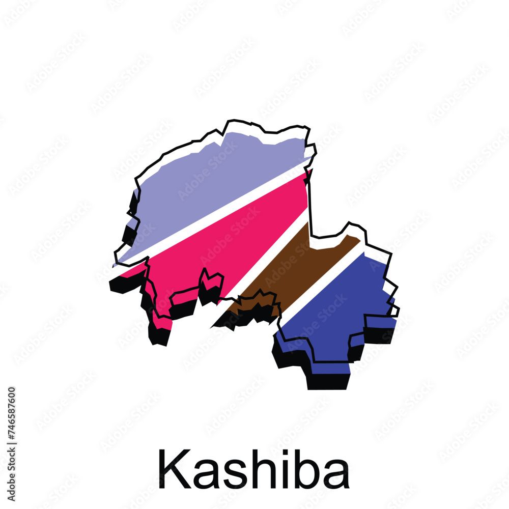 Map Kashiba City of Japan Country, Asia Map logo in colorful style ...