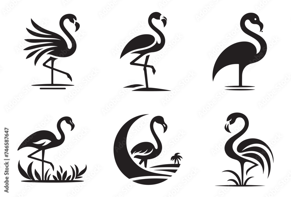 Flamingo icon vector illustration  - obrazy, fototapety, plakaty 