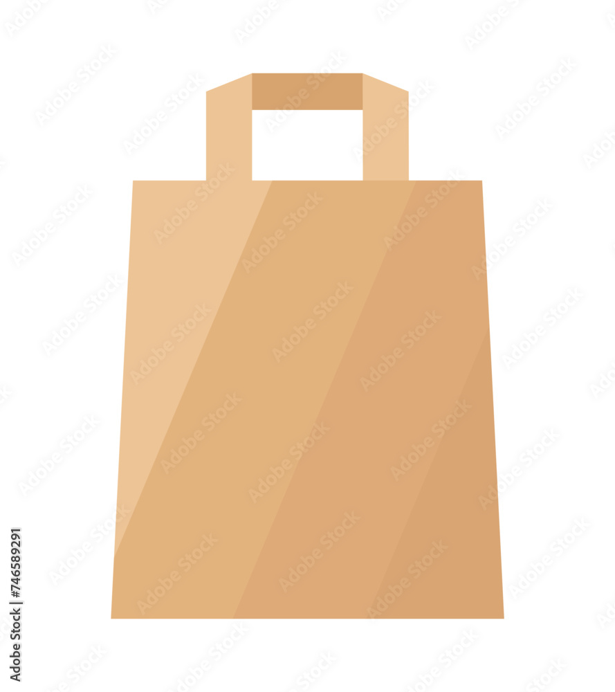 Paper bag for food. Vector clipart isolated on white background. Paper bag for food. Vector clipart isolated on white background.