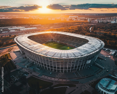 Renewable energy powered stadiums hosting international tournaments showcasing sustainability in sports