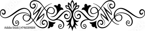 Abstract calligraphic ornate design element. Vintage ornamental pattern. Luxury, elegant flourish line art design 