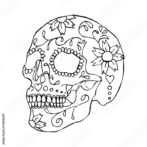 These are several skull-shaped vectors that have unique characteristics. Very suitable for posters for the Cinco de Mayo festival in Mexico. I deliberately made it black and white so you can easily.