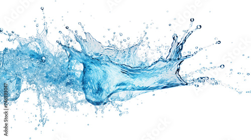 Water Splash on Transparent Background - Refreshing Blue Liquid Droplets in Macro Close-Up, Ideal for Aquatic Concepts and Freshness Designs