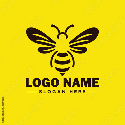 Bee logo insect honey Bee modern minimalist business logo icon editable vector
