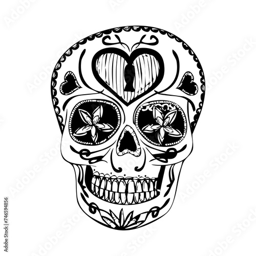These are several skull-shaped vectors that have unique characteristics. Very suitable for posters for the Cinco de Mayo festival in Mexico. I deliberately made it black and white so you can easily.