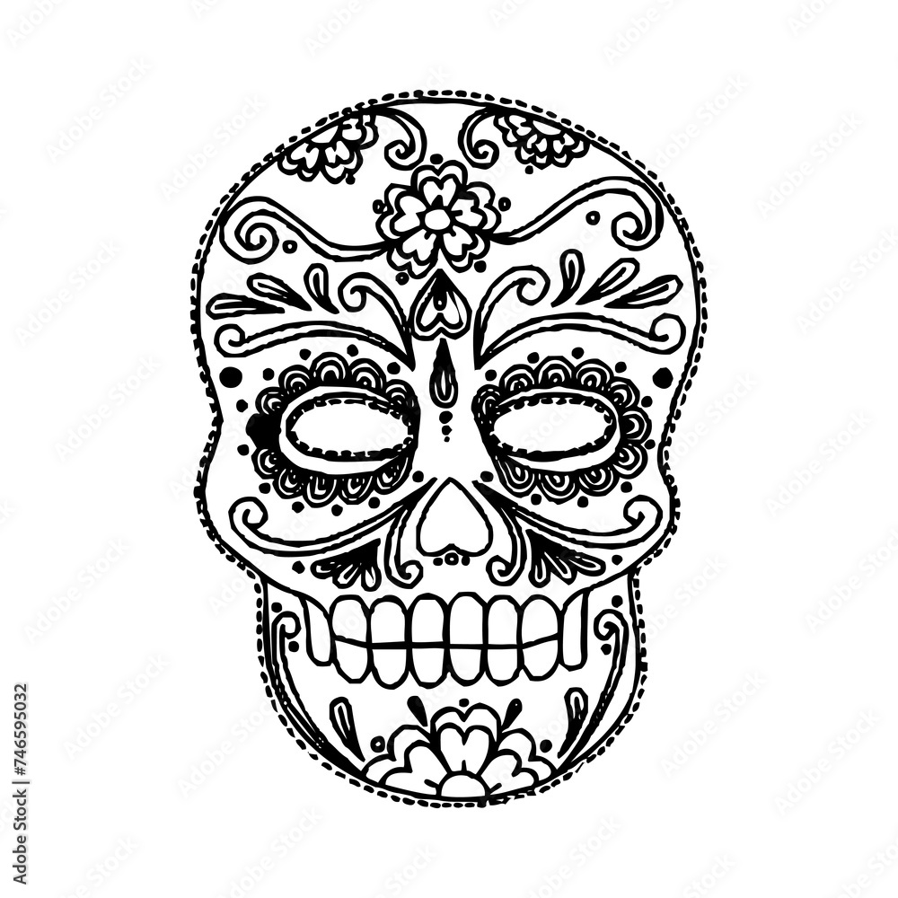 These are several skull-shaped vectors that have unique characteristics. Very suitable for posters for the Cinco de Mayo festival in Mexico. I deliberately made it black and white so you can easily. These are several skull-shaped vectors that have unique characteristics. Very suitable for posters for the Cinco de Mayo festival in Mexico. I deliberately made it black and white so you can easily.
