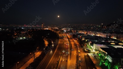 Wallpaper Mural vehicles driving on the highway at night Torontodigital.ca