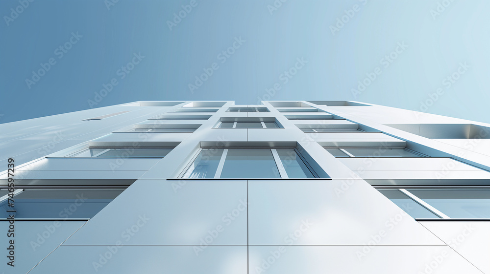 Obraz premium Futuristic Urban Elegance Modern Building Concept. Perfect for urban development projects, architectural presentations, or any creative endeavor celebrating the allure of modern design.