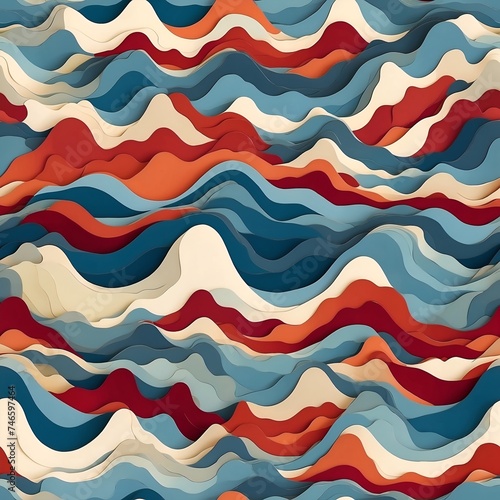 Abstract Background With Colorful Wavy Shapes. Generative AI.