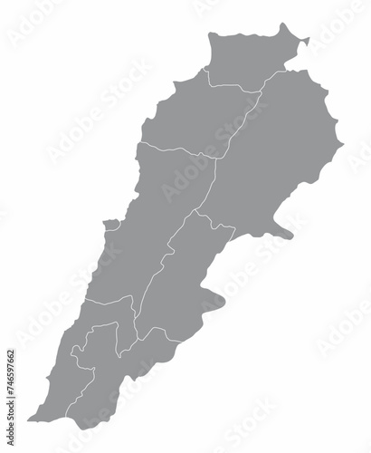 Lebanon provinces map