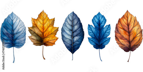 leaves graphic lines on a white background Image generated by AI