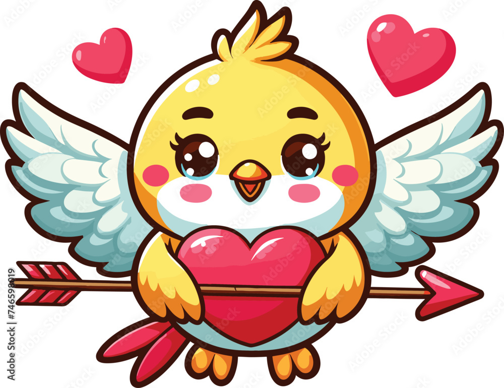 Fototapeta premium cute funny bird vector on white background 