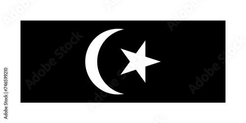 Flag of Terengganu State (Malaysia) Tranung, Trengganu or Tringganu photo