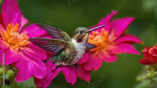 Humming bird in a flower