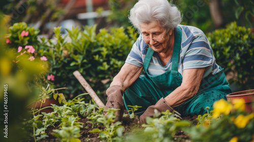 Wallpaper Mural Senior woman enjoying gardening Torontodigital.ca