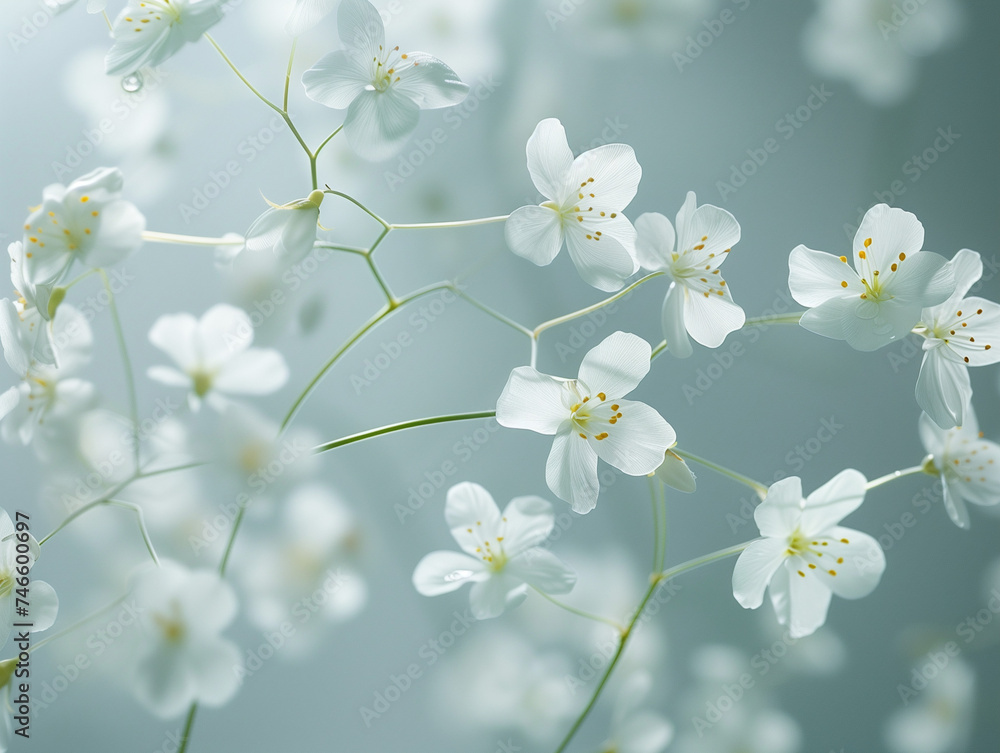 Blumenblüten in weiß in der Natur Blumenblüten in weiß in der Natur