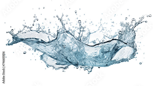 Water Splashes  Captivating Liquid Motion in Vibrant Blue Tones  Isolated on Transparent Background for Refreshing Concepts of Purity and Nature