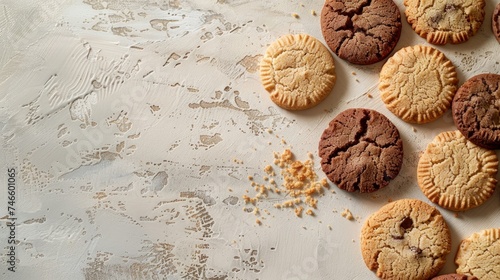 Assorted Homemade Cookies on Textured Background