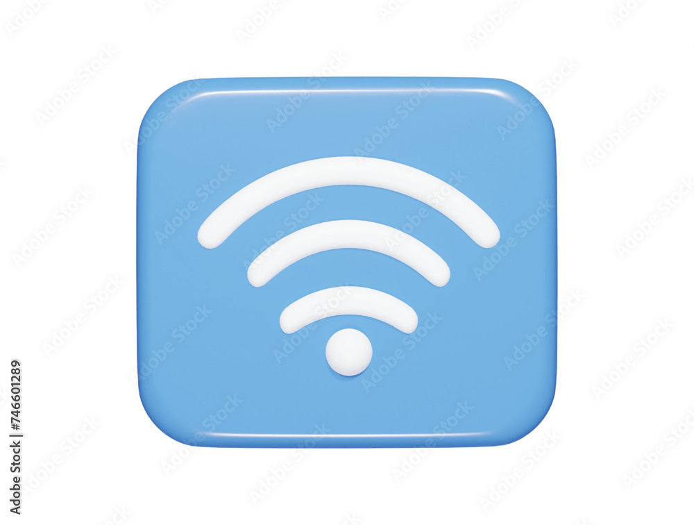 Wifi icon 3d render illustration Wifi icon 3d render illustration