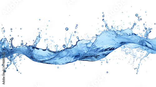 Water Splashes: Captivating Liquid Motion in Vibrant Blue Tones, Isolated on Transparent Background for Refreshing Concepts of Purity and Nature