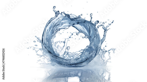 Blue Water Splash Ring on Transparent Background for Health and Wellness Concept