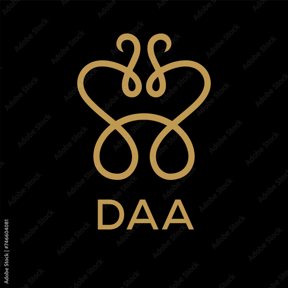 Obraz premium DAA Letter logo design template vector. DAA Business abstract connection vector logo. DAA icon circle logotype. 