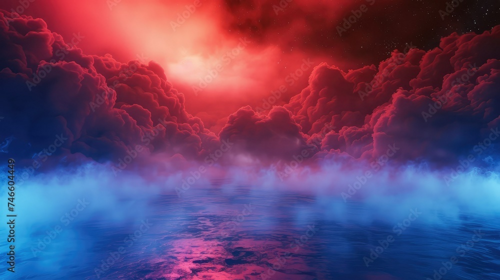 Naklejka premium Dark Blue and Pink Color Abstract Smoke Background.