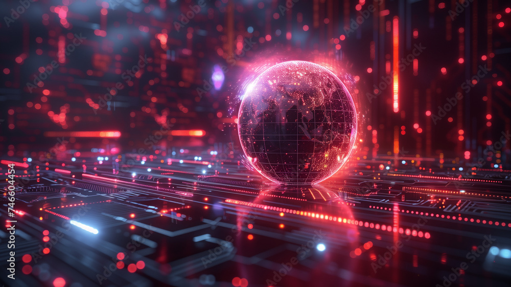 global e-learning, featuring a neon globe surrounded global e-learning, featuring a neon globe surrounded