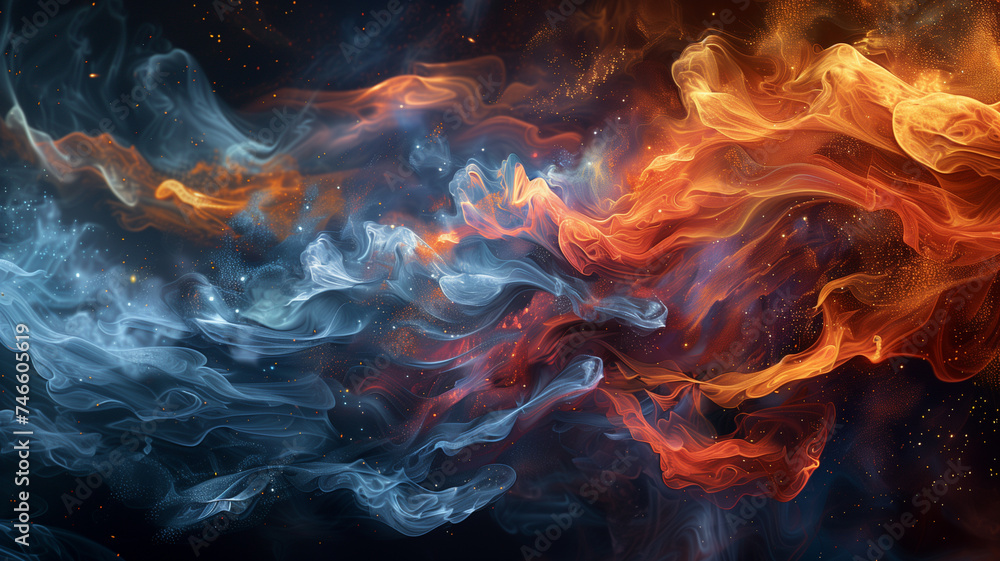 vibrant flames against a dark background.