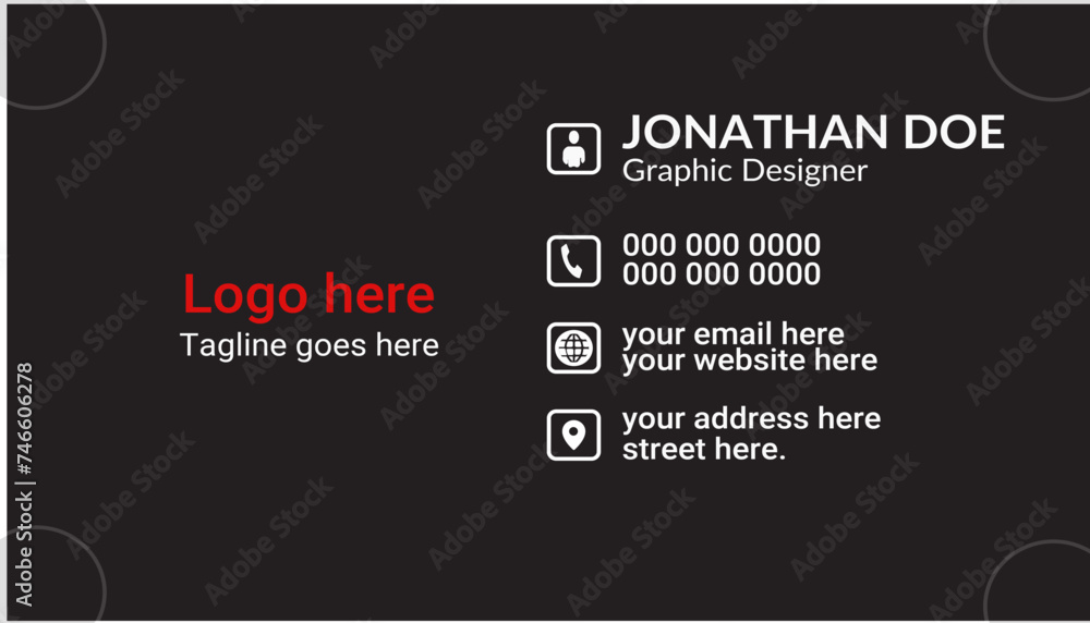 Fototapeta premium Modern Business Card - Creative and Clean Business Card Template.Clean Design Business Card Layout.Vector illustration Clean professional business card template, visiting card.Double-sided creative 