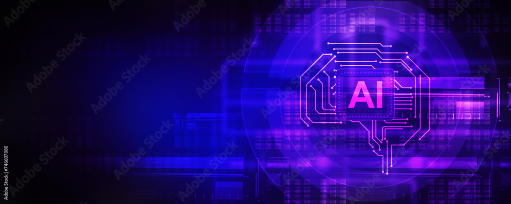Obraz premium 2d illustration Artificial Intelligence (AI) concept